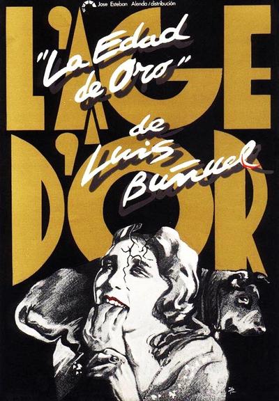Cartel de la película La edad de oro (1930, dirigida por Luis Buñuel, cartel versión 1983)