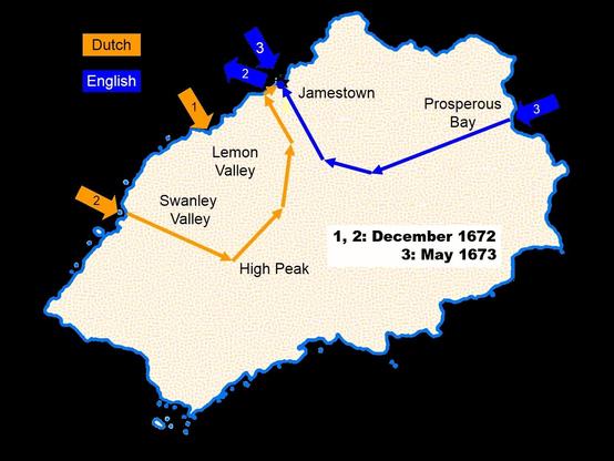 Map showing stages of the invasion