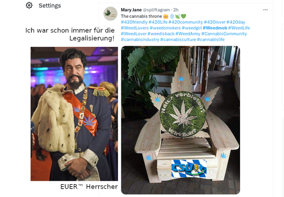 31. Dezember 2024
Markus Thomas Theodor Söder als "Hanfkönig" - Satirebeitrag zur bitteren Wahrheit - Söder hasst die Menschen die Hanf [in jeder Form] nutzen wollen. Warum nur?

Das erinnert an die NAZI-Eugenik?