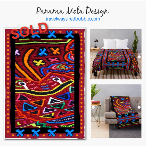 Panama Mola Design Throw Blanket