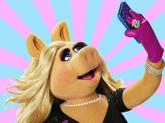 Photo of Miss Piggy taking a selfie.