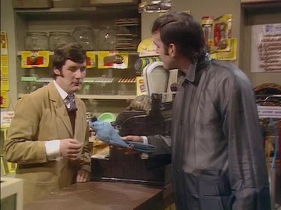 Michael Palin and John Cleese during the Dead Parrot sketch.