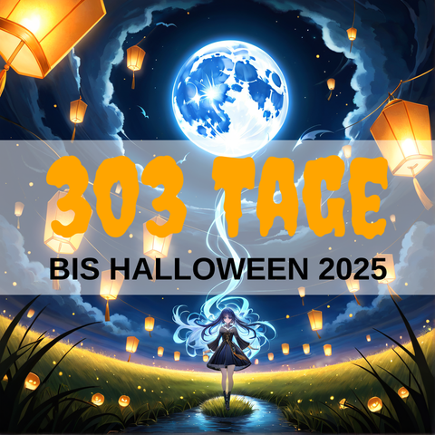 Image created using AI technology provided by Fooocus v2.5.5 (https://github.com/lllyasviel/Fooocus).
Front text: "303 Tage bis Halloween 2025"