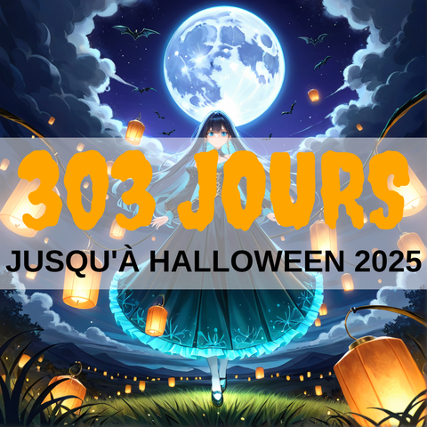 Image created using AI technology provided by Fooocus v2.5.5 (https://github.com/lllyasviel/Fooocus).
Front text: "303 jours jusqu'à Halloween 2025"