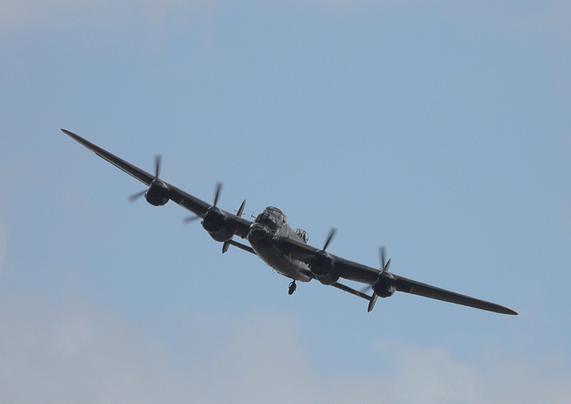 Avro Lancaster 1 PA474 does a “fly-by.” at East Kirkby.