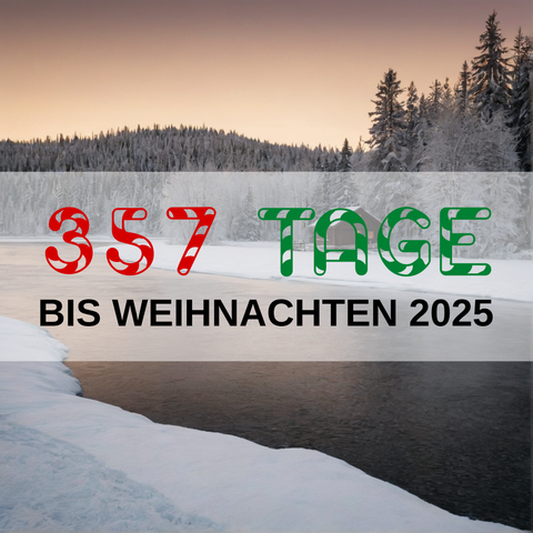 Image created using AI technology provided by Fooocus v2.5.5 (https://github.com/lllyasviel/Fooocus).
Front text: "357 Tage bis Weihnachten 2025"