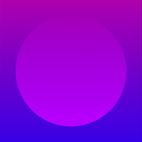 purple circle on a purple-blue gradient background, made out of horizontal / vertical lines