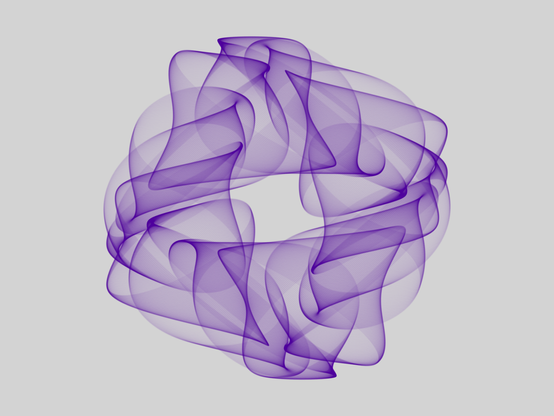 sketch of sinuously folded forms like fine cloth in a ruffle

translucent purple on grey