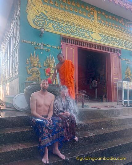 Cambodia traditional water blessing