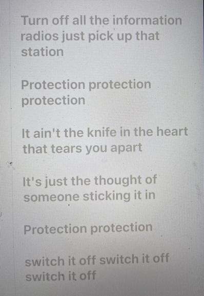 Lyrics to Protection by Graham Parker