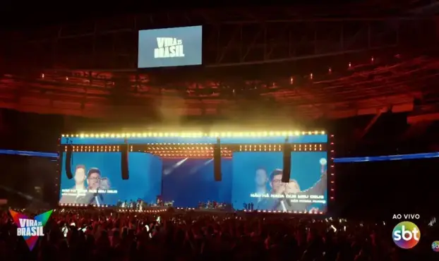 O “Vira Brasil 2025” no Allianz Parque, em São Paulo, reuniu mais de 40 mil pessoas e foi transmitido ao vivo pelo SBT. Foto: Instagram/Vira Brasil.
