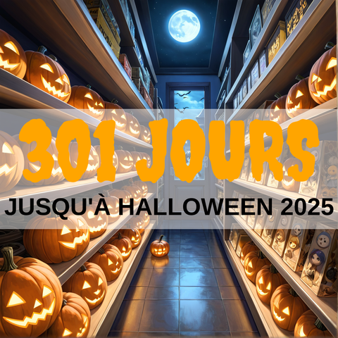 Image created using AI technology provided by Fooocus v2.5.5 (https://github.com/lllyasviel/Fooocus).
Front text: "301 jours jusqu'à Halloween 2025"