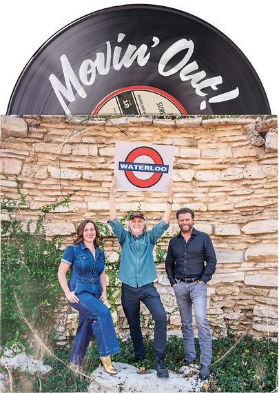 Waterloo Records’ new ownership team: (l-r) Caren Kelleher, John Kunz, and Trey Watson (Photo by David Brendan Hall / Design by Zeke Barbaro)