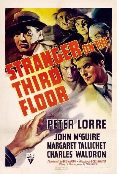 Four posters for the 1940 noir film “Stranger on the Third Floor” from The USA, Spain, Sweden and Italy.