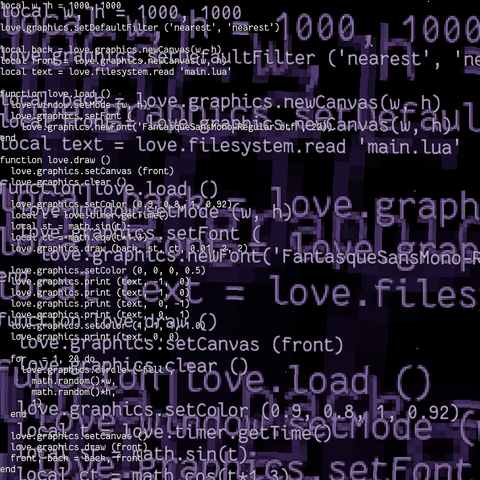 42 lines of lua code, displayed multiple times over itself
