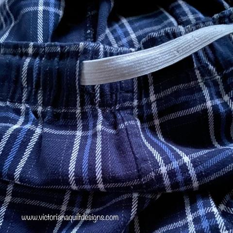 Repairing pair of pants.