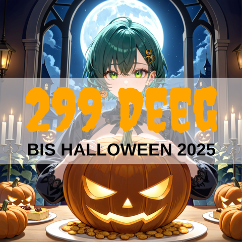 Image created using AI technology provided by Fooocus v2.5.5 (https://github.com/lllyasviel/Fooocus).
Front text: "299 Deeg bis Halloween 2025"