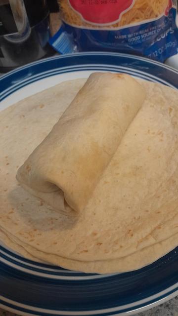 Burrito after being rolled