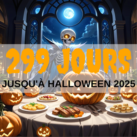 Image created using AI technology provided by Fooocus v2.5.5 (https://github.com/lllyasviel/Fooocus).
Front text: "299 jours jusqu'à Halloween 2025"