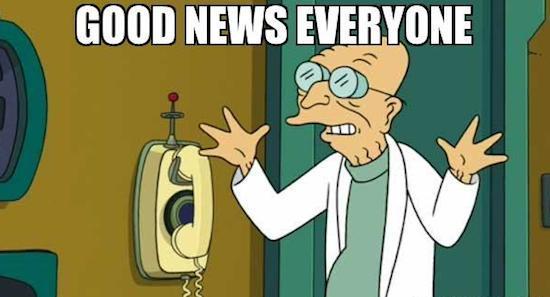 Professor Farnsworth, futurama, good news picture
