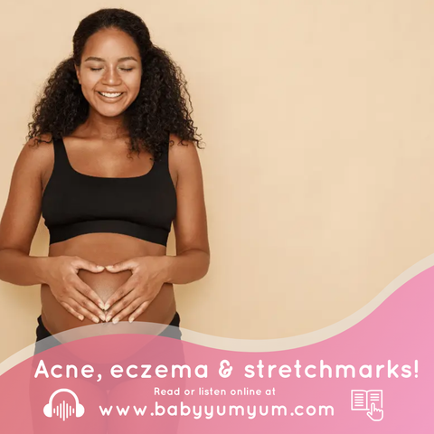 Pregnant and noticing skin changes? Here’s what you need to know! 🌸 From acne to stretch marks, get expert advice on how to care for your skin during pregnancy.  👉 Read more: https://zurl.co/GqwZ1   #BabyYumYum #BYY #PregnancySkinCare #Acne #StretchMarks