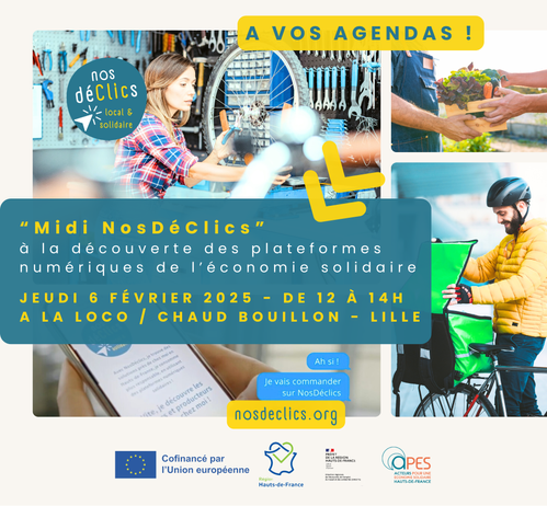 Midi NosDéClics, partons à la découverte des plateformes de l'économie solidaire dans les Hauts-de-France !