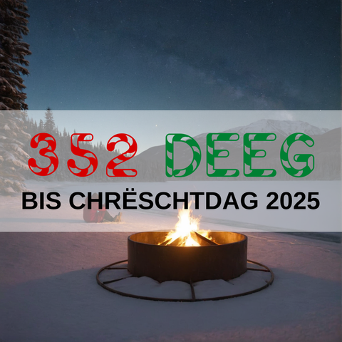 Image created using AI technology provided by Fooocus v2.5.5 (https://github.com/lllyasviel/Fooocus).
Front text: "352 Deeg bis Chrëschtdag 2025"