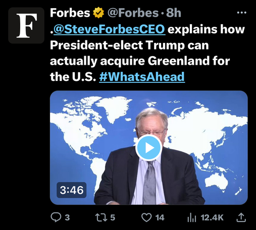 SteveForbesCEO explains how President-elect Trump can actually acquire Greenland for the U.S.