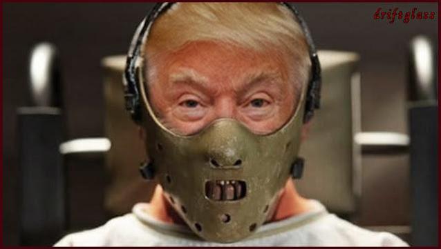 Donald Trump in a Hannibal Lecter mask
