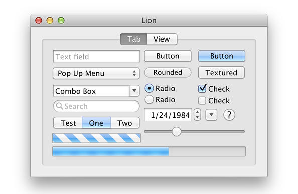 A screenshot of the macOS Lion User Interface.