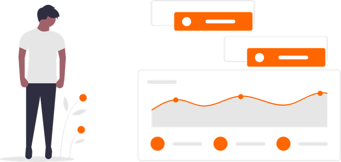 A marketer studying his email analytics dashboards to find the most interesting metrics that can lead him to more conversions.