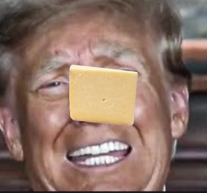panicky Trump face-- bish, cheeze