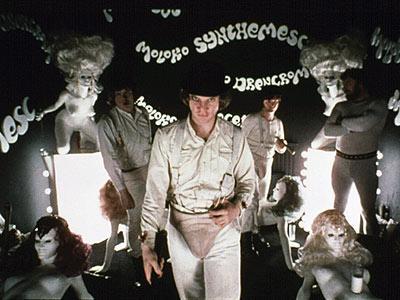 Violent thugs clad in white garb wearing bowler hats and padded codpieces are seen against a mainly black background.
No pretence at refinement.
They say what they think.