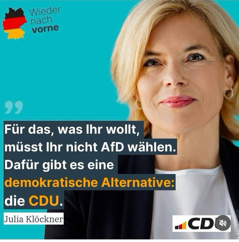 Für das, was Ihr wollt, müsst Ihr nicht AfD wählen. Dafür gibt es die CDU/CSU.