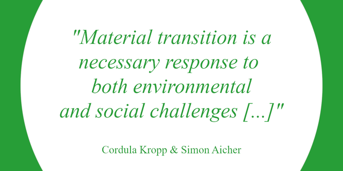Qutoe by Cordula Kropp and Simon Aicher: "Material transition is a necessary response to both environmental and social challenges [...]"