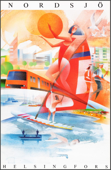 Helsingin matkailumainos, piirros, jossa tuulipukukansaa, metro, ja nainen uimapuvussa.

1980-luku.

https://www.finna.fi/Record/hkm.0E650D2D-82BD-441F-9A29-0385D589AE8E?sid=4900796364&imgid=1