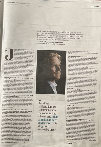 Volkskrant 11-1-2025 - Zaterdag p.6-8 - interview Reijer Passchier “Weg met big tech”