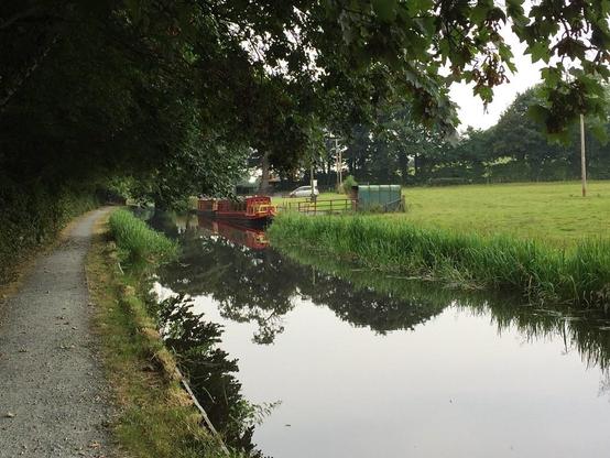 A photo titled "Montgomery Canal near Welshpool", taken near Canal Weir, Gungrog by Woffenden on Flickr.