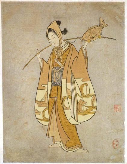 Woodblock print of a young woman in furisode.

Image thanks - https://ja.ukiyo-e.org/