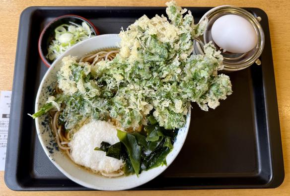 しぶそばの「春菊天そば」