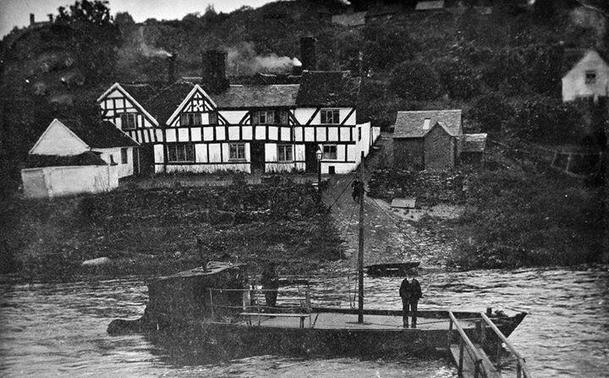 An image of one of the jackfield ferries mentioned. A black and white house stands behind