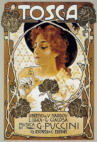 Original theatrical poster for Puccini's Tosca