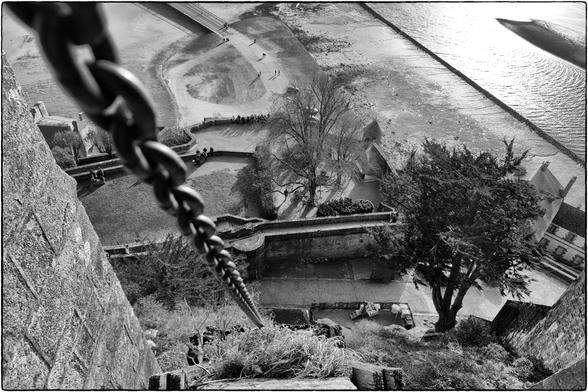Mittelalterlicher Schrägaufzug am Mont-Saint_Michel