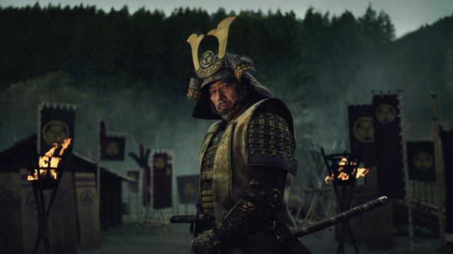 Shot from Shōgun showing Hiroyuki Sanada in his samurai armor