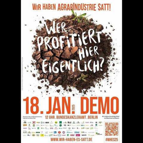 Wir haben Agrarindustrie satt!
2025
#WHES25 #wirhabenessatt #agrarindustriestoppen #b1801 #politicalposter #berlinposter