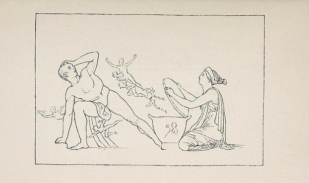 Pandora öffnet das Gefäß, in dem die Leiden und Übel verschlossen waren. Sie entschwärmen, nur die Hoffnung bleibt zurück.

Bildquelle:
Ernst Beutler: John Flaxman’s Zeichnungen zu Sagen des klassischen Altertums. Leipzig: Insel-Verlag 1910, Abb. VII.
Brigham Young University, digitalisiert vom Internet Archive 2016
Public Domain

https://commons.m.wikimedia.org/wiki/File:Flaxman%27s_Zeichnungen_1910_007.jpg