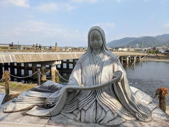 Statue of Murasaki Shikibu at Uji. The last chapters in 'The Tale of Genji' are set in the area about Byodo-in.