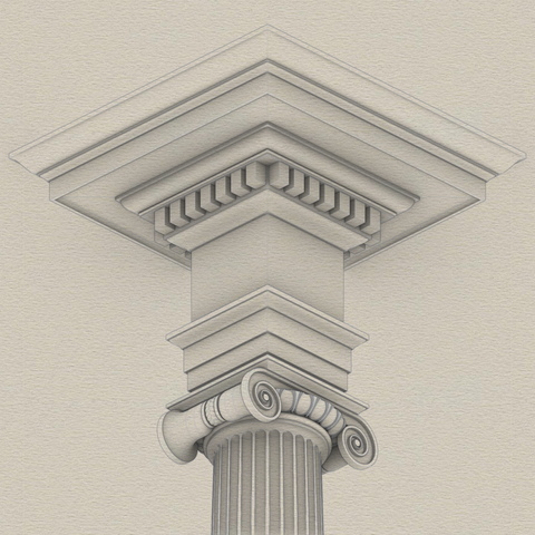 Classical #Entablature, #Capital, and neck of the #ColumnShaft in the #IonicOrder