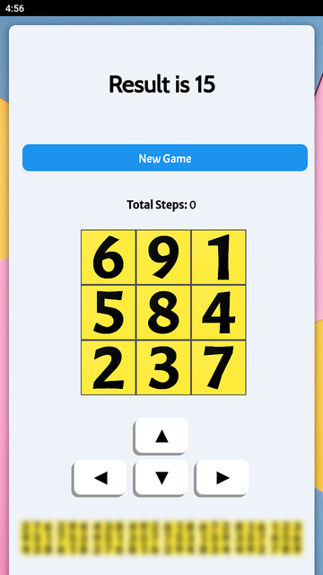 My developed game - 'Result is 15'. Download link: https://play.google.com/store/apps/details?id=com.whiteflower10001.Result_is_15  

You have to use the numbers 1 to 9 in a 3 X 3 square in such a way - that no number is repeated, and 

⬅️ From right to left, the sum of the three numbers is 15, in each row separately, 
⬇️ From top to bottom, the sum of the three numbers is 15, in each column separately, 
↘️ Diagonally, the sum of three numbers is 15, in both directions. 

#MathPuzzle, #MathGame, #EducationalGame