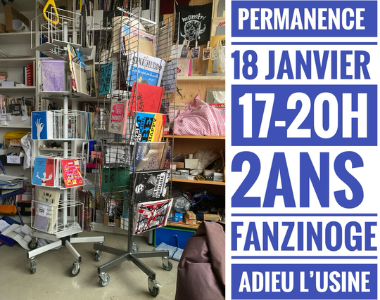 Flyer de l’événement avec photo de la fanzinotheque 